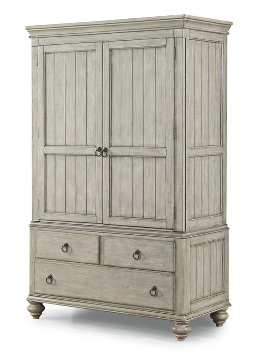 Flexsteel Wynwood Plymouth Armoire in Whitewash Wood - Holmwood's Furniture & Design Center (Somersworth, NH)