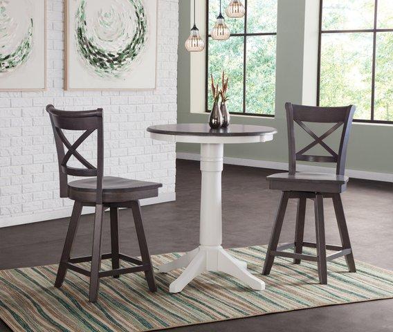 Cosmopolitan Charlotte Swivel Stool (Built) In Heather Gray - Holmwood's Furniture & Design Center (Somersworth, NH)