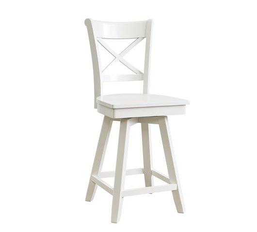 Cosmopolitan Charlotte Swivel Stool (Built) In Pure White - Holmwood's Furniture & Design Center (Somersworth, NH)
