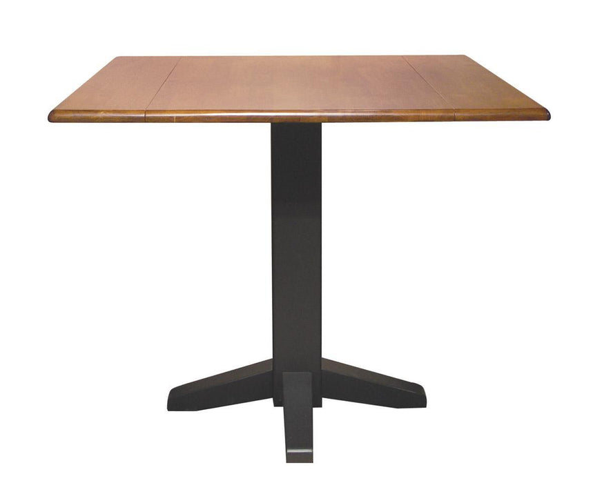 John Thomas Furniture Dining Essentials 36" Dropleaf Table in Black/Cherry - Holmwood's Furniture & Design Center (Somersworth, NH)