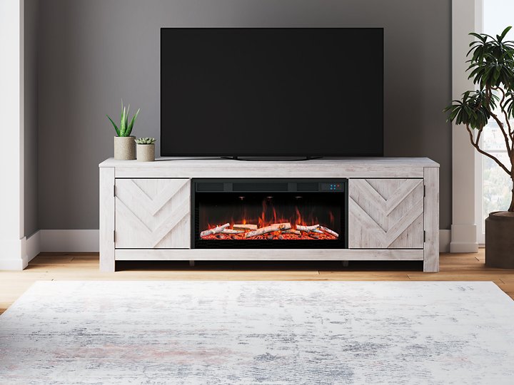 Cayboni 71" TV Stand with Electric Fireplace - Holmwood's Furniture & Design Center (Somersworth, NH)