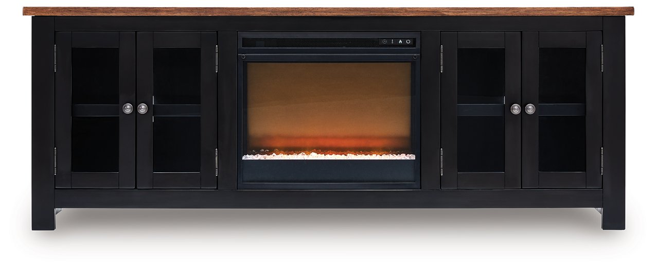 Wildenauer 76" TV Stand with Electric Fireplace - Holmwood's Furniture & Design Center (Somersworth, NH)