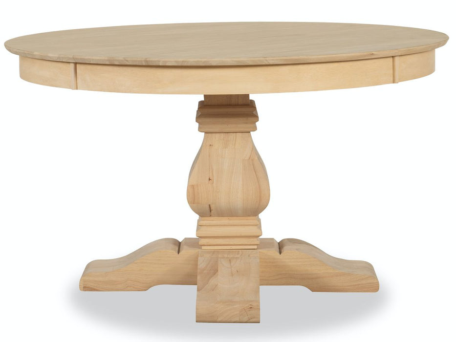 John Thomas Unfinished Banks Single Pedestal with 52'' Solid Round Top Table image