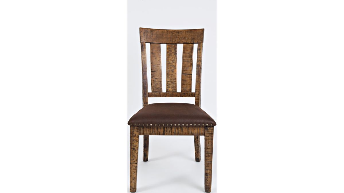 Jofran Cannon Valley Chair with Upholstered Seat in Medium Cool Tones (Set of 2) - Holmwood's Furniture & Design Center (Somersworth, NH)