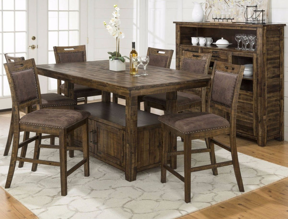 Jofran Cannon Valley Upholstered Back Counter Stool in Dark Brown (Set of 2) - Holmwood's Furniture & Design Center (Somersworth, NH)
