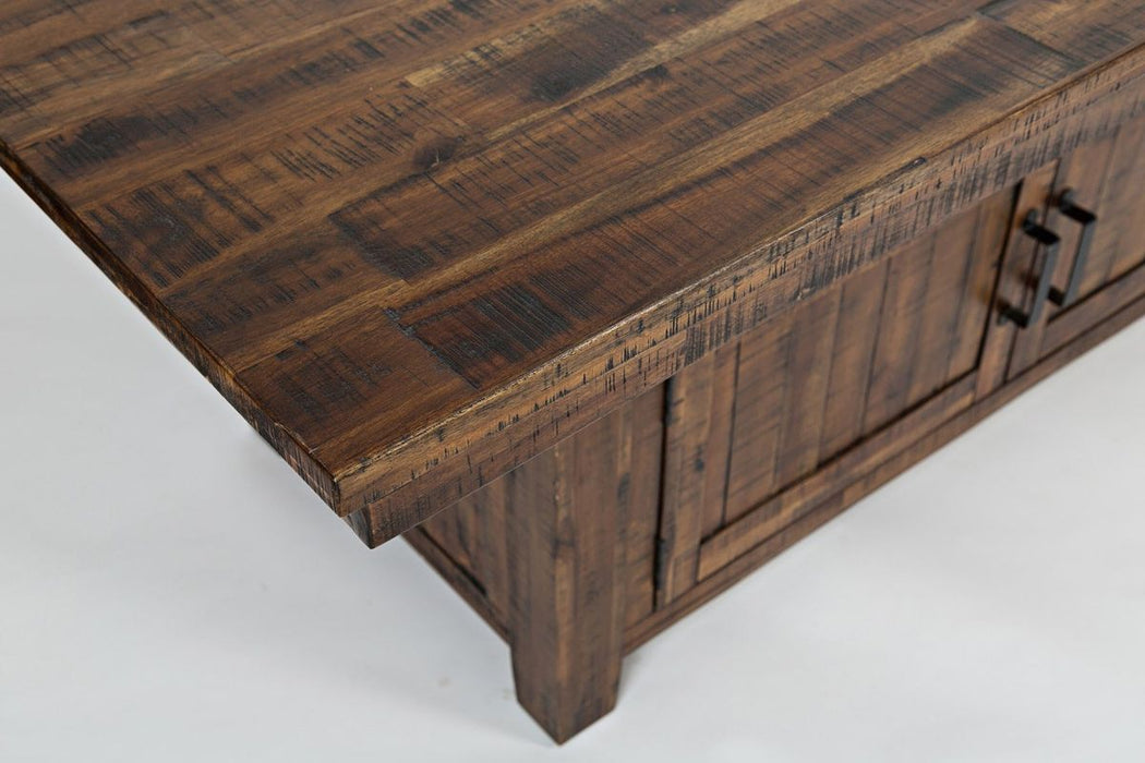 Jofran Cannon Valley Convertible High/Low Table with Storage Base in Dark Brown - Holmwood's Furniture & Design Center (Somersworth, NH)