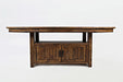 Jofran Cannon Valley Convertible High/Low Table with Storage Base in Dark Brown - Holmwood's Furniture & Design Center (Somersworth, NH)