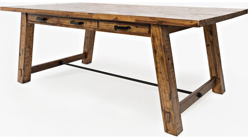 Jofran Cannon Valley Trestle Dining Table in Medium Cool Tones - Holmwood's Furniture & Design Center (Somersworth, NH)