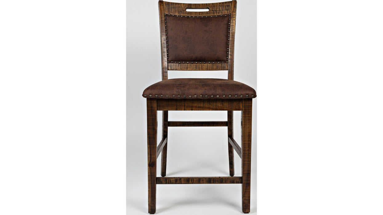 Jofran Cannon Valley Upholstered Back Counter Stool in Medium Cool Tones (Set of 2) - Holmwood's Furniture & Design Center (Somersworth, NH)