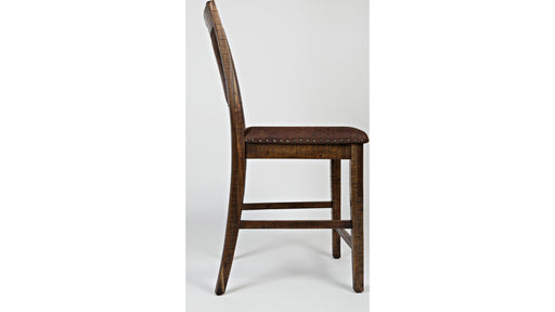 Jofran Cannon Valley Upholstered Back Counter Stool in Medium Cool Tones (Set of 2) - Holmwood's Furniture & Design Center (Somersworth, NH)