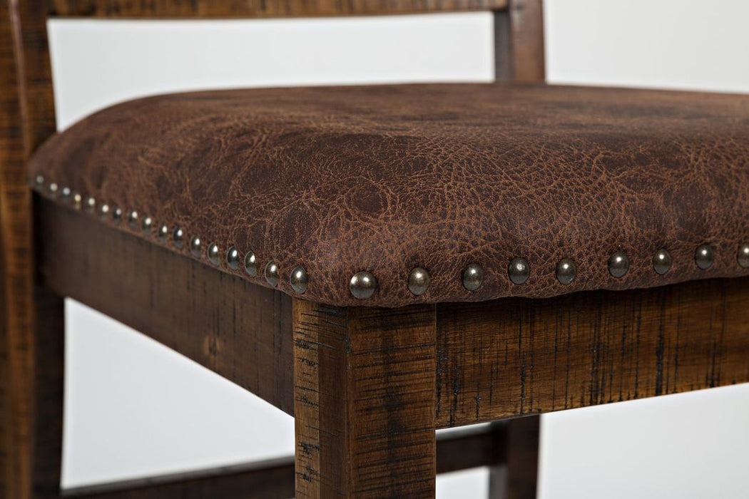 Jofran Cannon Valley Upholstered Back Counter Stool in Dark Brown (Set of 2) - Holmwood's Furniture & Design Center (Somersworth, NH)