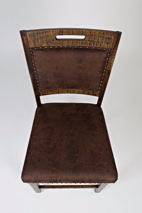 Jofran Cannon Valley Upholstered Back Counter Stool in Dark Brown (Set of 2) - Holmwood's Furniture & Design Center (Somersworth, NH)