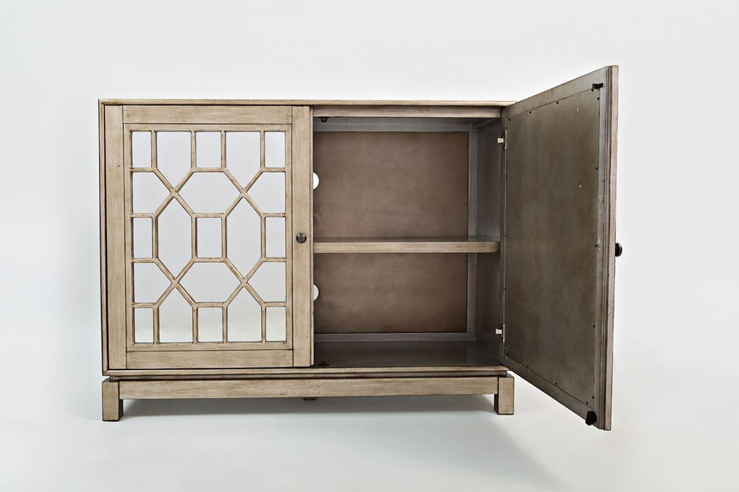 Jofran Casa Bella Glam 50" Mirrored Console- Vintage Silver in Vintage Silver - Holmwood's Furniture & Design Center (Somersworth, NH)