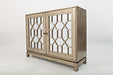Jofran Casa Bella Glam 50" Mirrored Console- Vintage Silver in Vintage Silver - Holmwood's Furniture & Design Center (Somersworth, NH)