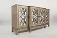 Jofran Casa Bella Glam 70" Mirrored Console- Vintage Silver in Vintage Silver - Holmwood's Furniture & Design Center (Somersworth, NH)