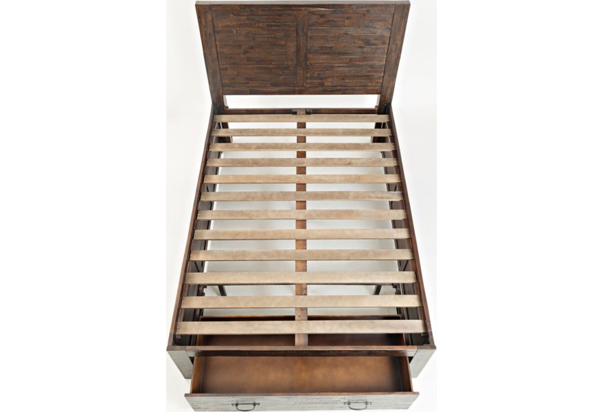 Jofran Jackson Lodge Full Panel Storage Bed in Distressed - Holmwood's Furniture & Design Center (Somersworth, NH)