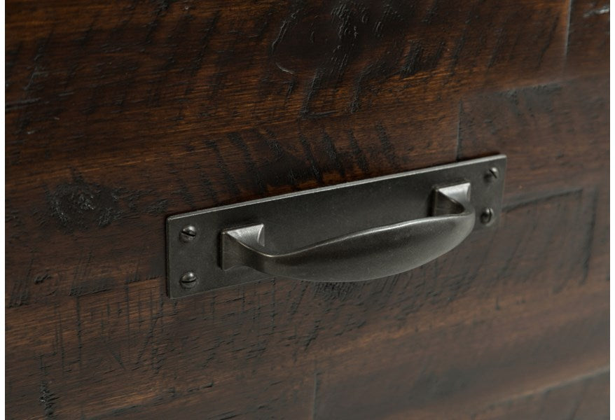 Jofran Jackson Lodge Queen Panel Storage Bed in Distressed - Holmwood's Furniture & Design Center (Somersworth, NH)