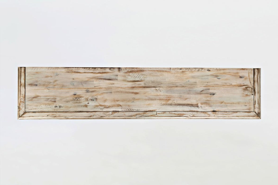 Jofran Rustic Shores 70" Coastal Distressed Acacia Six-Door Accent Cabinet in Scrimshaw Cream - Holmwood's Furniture & Design Center (Somersworth, NH)