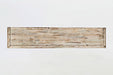 Jofran Rustic Shores 70" Coastal Distressed Acacia Six-Door Accent Cabinet in Scrimshaw Cream - Holmwood's Furniture & Design Center (Somersworth, NH)