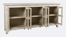 Jofran Rustic Shores 70" Coastal Distressed Acacia Six-Door Sideboard Cabinet in Scrimshaw Cream - Holmwood's Furniture & Design Center (Somersworth, NH)