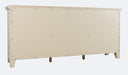 Jofran Rustic Shores 70" Coastal Distressed Acacia Six-Door Sideboard Cabinet in Scrimshaw Cream - Holmwood's Furniture & Design Center (Somersworth, NH)