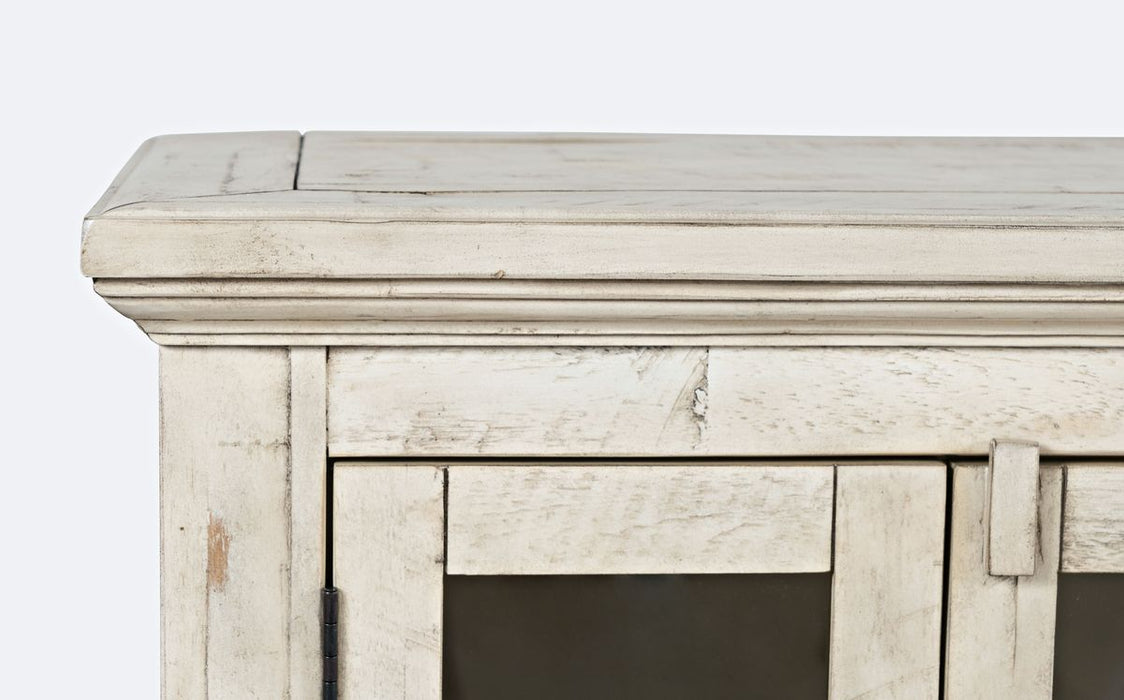 Jofran Rustic Shores 70" Coastal Distressed Acacia Six-Door Sideboard Cabinet in Scrimshaw Cream - Holmwood's Furniture & Design Center (Somersworth, NH)