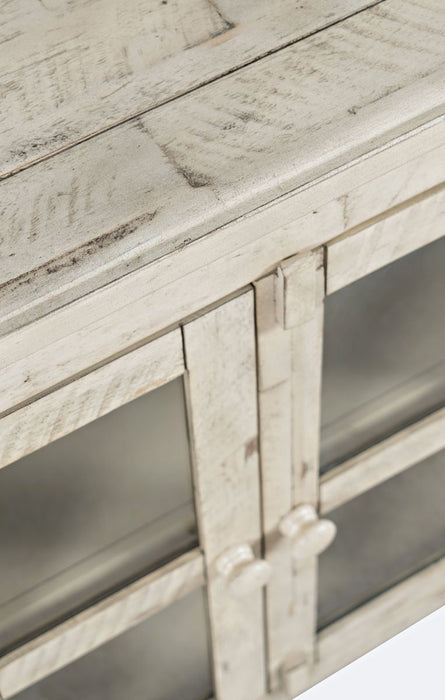 Jofran Rustic Shores 70" Coastal Distressed Acacia Six-Door Sideboard Cabinet in Scrimshaw Cream - Holmwood's Furniture & Design Center (Somersworth, NH)