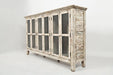 Jofran Rustic Shores 70" Coastal Distressed Acacia Six-Door Accent Cabinet in Scrimshaw Cream - Holmwood's Furniture & Design Center (Somersworth, NH)