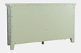 Jofran Rustic Shores 54" Coastal Distressed Acacia Four-Door Credenza Cabinet in Surfside Blue - Holmwood's Furniture & Design Center (Somersworth, NH)