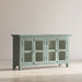 Jofran Rustic Shores 54" Coastal Distressed Acacia Four-Door Credenza Cabinet in Surfside Blue - Holmwood's Furniture & Design Center (Somersworth, NH)