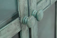 Jofran Rustic Shores 70" Coastal Distressed Acacia Six-Door Accent Cabinet in Surfside Blue - Holmwood's Furniture & Design Center (Somersworth, NH)