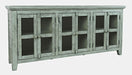 Jofran Rustic Shores 70" Coastal Distressed Acacia Six-Door Sideboard Cabinet in Surfside Blue - Holmwood's Furniture & Design Center (Somersworth, NH)