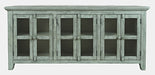Jofran Rustic Shores 70" Coastal Distressed Acacia Six-Door Sideboard Cabinet in Surfside Blue image