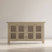 Jofran Rustic Shores 54" Coastal Distressed Acacia Four-Door Credenza Cabinet in Watch Hill Brown-Grey image