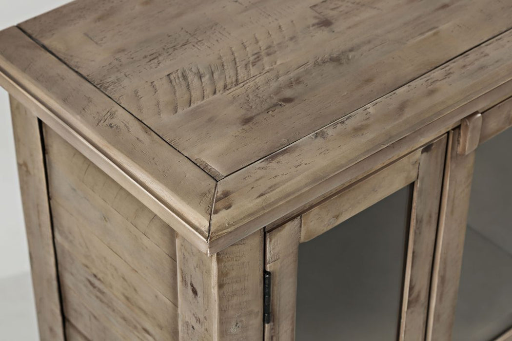 Jofran Rustic Shores 70" Coastal Distressed Acacia Six-Door Accent Cabinet in Watch Hill Brown-Grey - Holmwood's Furniture & Design Center (Somersworth, NH)