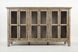 Jofran Rustic Shores 70" Coastal Distressed Acacia Six-Door Accent Cabinet in Watch Hill Brown-Grey image