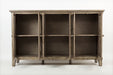 Jofran Rustic Shores 70" Coastal Distressed Acacia Six-Door Accent Cabinet in Watch Hill Brown-Grey - Holmwood's Furniture & Design Center (Somersworth, NH)