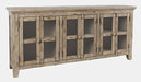Jofran Rustic Shores 70" Coastal Distressed Acacia Six-Door Sideboard Cabinet in Watch Hill Brown-Grey - Holmwood's Furniture & Design Center (Somersworth, NH)