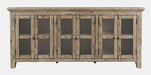 Jofran Rustic Shores 70" Coastal Distressed Acacia Six-Door Sideboard Cabinet in Watch Hill Brown-Grey image