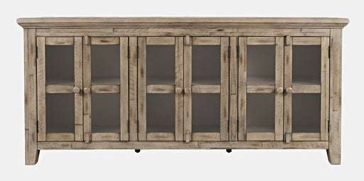 Jofran Rustic Shores 70" Coastal Distressed Acacia Six-Door Sideboard Cabinet in Watch Hill Brown-Grey image