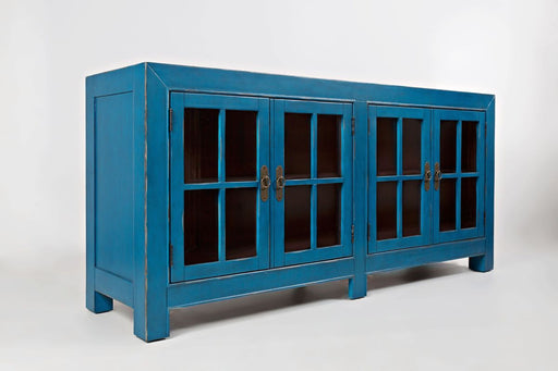 Jofran Aquitaine Transitional Style Accent Cabinet in Azure Blue - Holmwood's Furniture & Design Center (Somersworth, NH)