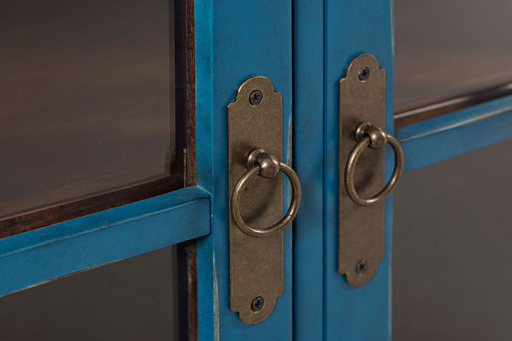 Jofran Aquitaine Transitional Style Accent Cabinet in Azure Blue - Holmwood's Furniture & Design Center (Somersworth, NH)
