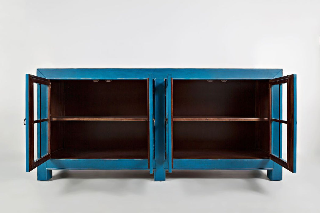 Jofran Aquitaine Transitional Style Accent Cabinet in Azure Blue - Holmwood's Furniture & Design Center (Somersworth, NH)