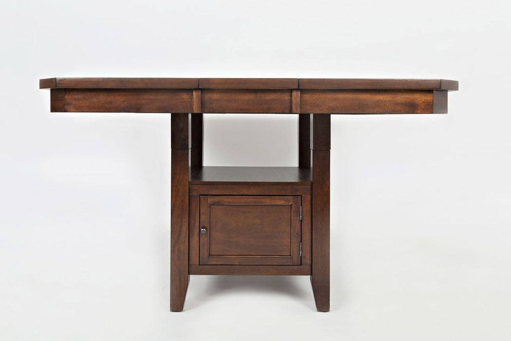 Jofran Manchester High/Low Table with Storage Base in Medium Brown - Holmwood's Furniture & Design Center (Somersworth, NH)
