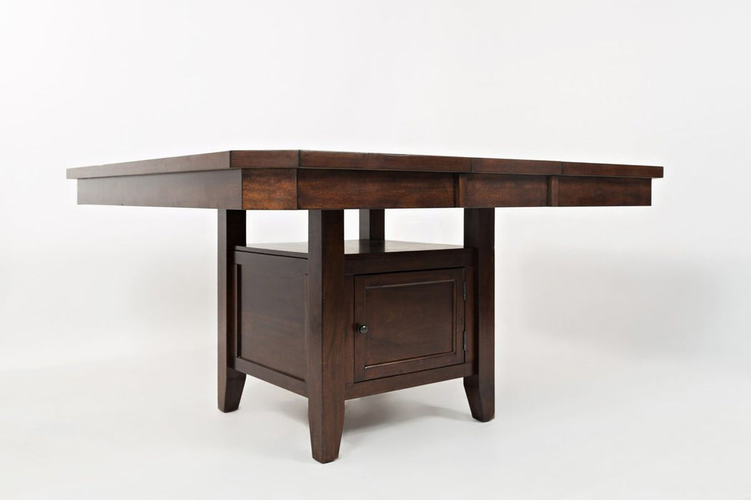 Jofran Manchester High/Low Table with Storage Base in Medium Brown - Holmwood's Furniture & Design Center (Somersworth, NH)