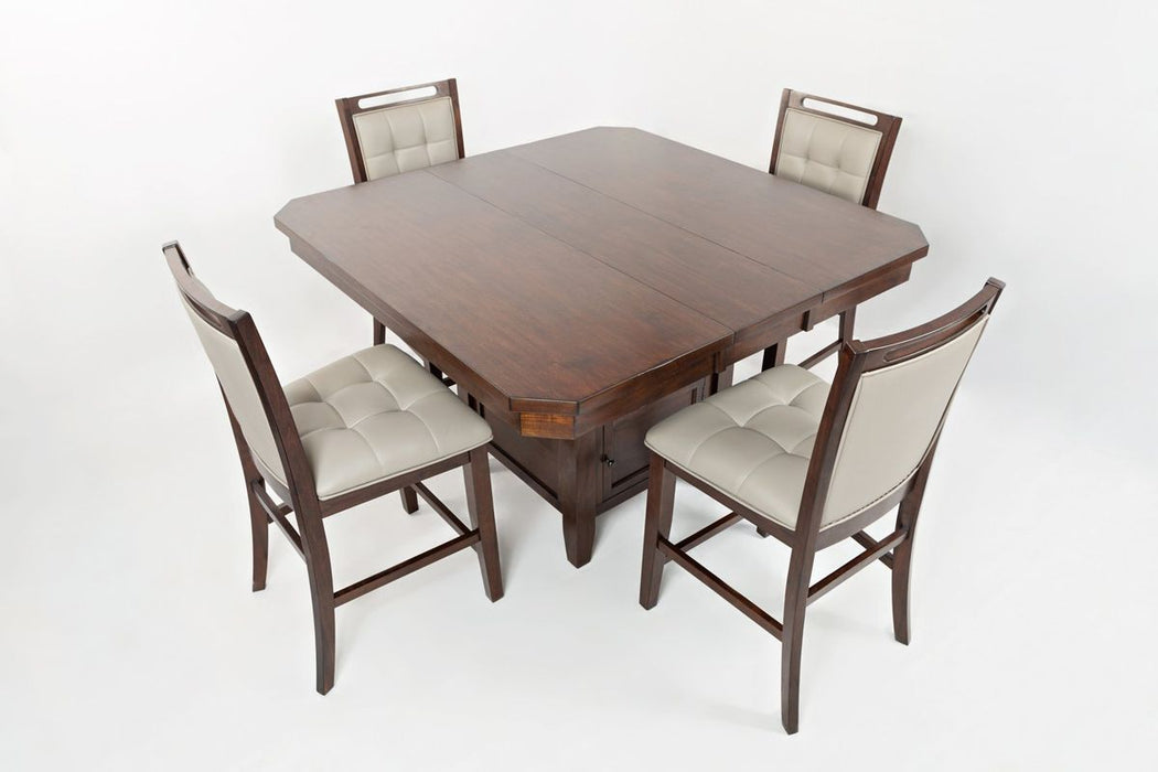 Jofran Manchester High/Low Table with Storage Base in Medium Brown - Holmwood's Furniture & Design Center (Somersworth, NH)