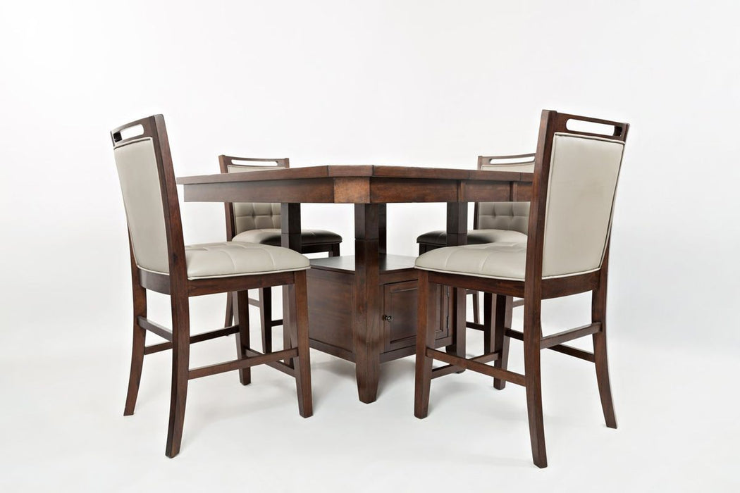 Jofran Manchester High/Low Table with Storage Base in Medium Brown - Holmwood's Furniture & Design Center (Somersworth, NH)