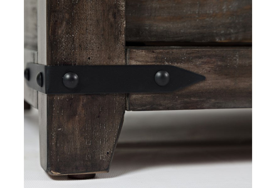 Jofran Madison County 60" Barn Door Server in Barnwood - Holmwood's Furniture & Design Center (Somersworth, NH)