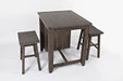 Jofran Madison County Rustic Reclaimed Pine Farmhouse 3 Piece Counter Height Dining Set in Barnwood Brown - Holmwood's Furniture & Design Center (Somersworth, NH)