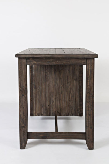 Jofran Madison County Rustic Reclaimed Pine Farmhouse 3 Piece Counter Height Dining Set in Barnwood Brown - Holmwood's Furniture & Design Center (Somersworth, NH)
